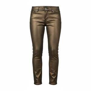7 For All Mankind Gwenevere Metallic Bronze Coated Skinny Jeans